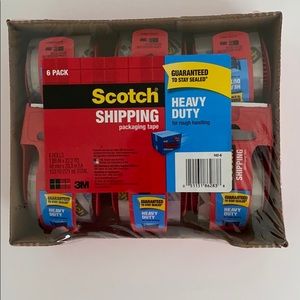 Scotch shipping tape 6 pack with dispenser NWT